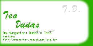 teo dudas business card